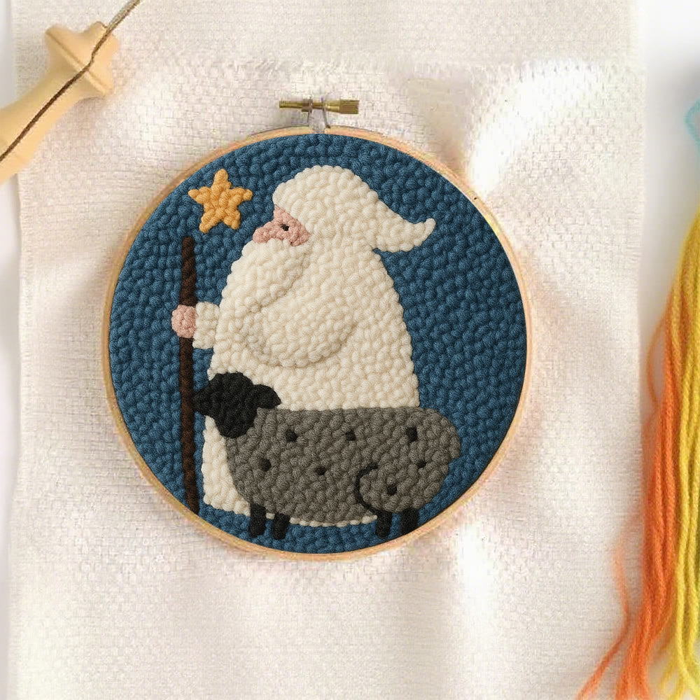 Warm Shepherd With Star Punch Needle Kit – Cozy Diy Craft Project | Festive Holiday-inspired Wall Art - image 5