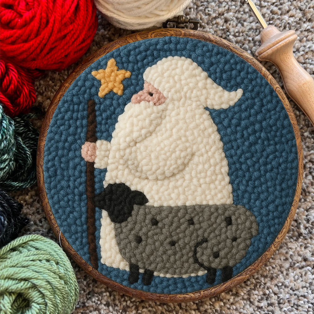 Warm Shepherd With Star Punch Needle Kit – Cozy Diy Craft Project | Festive Holiday-inspired Wall Art - image 7