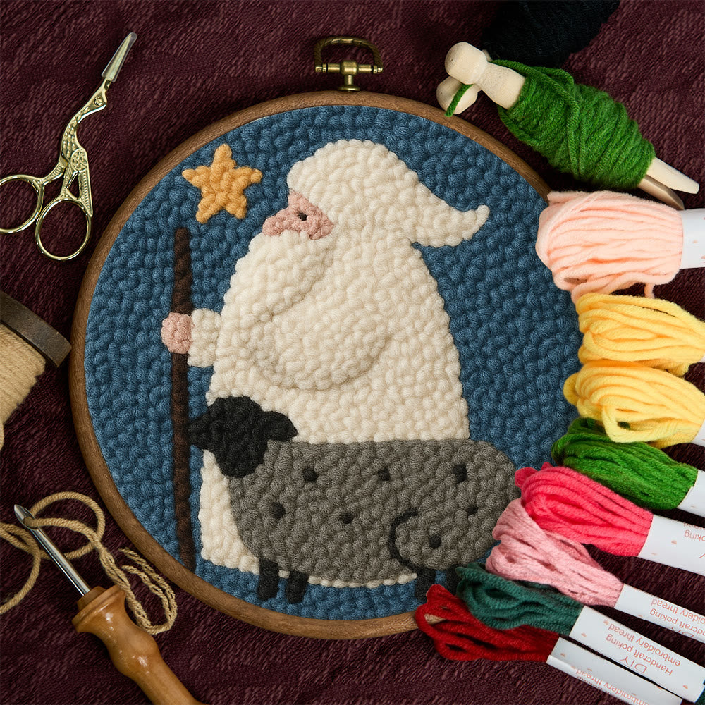 Warm Shepherd With Star Punch Needle Kit – Cozy Diy Craft Project | Festive Holiday-inspired Wall Art - image 10