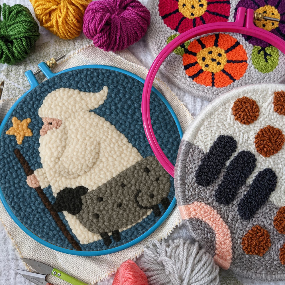 Warm Shepherd With Star Punch Needle Kit – Cozy Diy Craft Project | Festive Holiday-inspired Wall Art - image 9