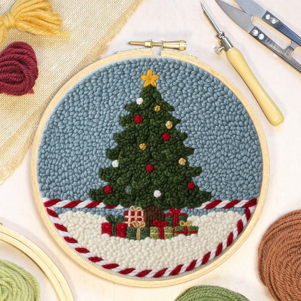 Festive Christmas Tree Punch Needle Kit – Beginner-Friendly Project | Cheerful Holiday Accent - image 2