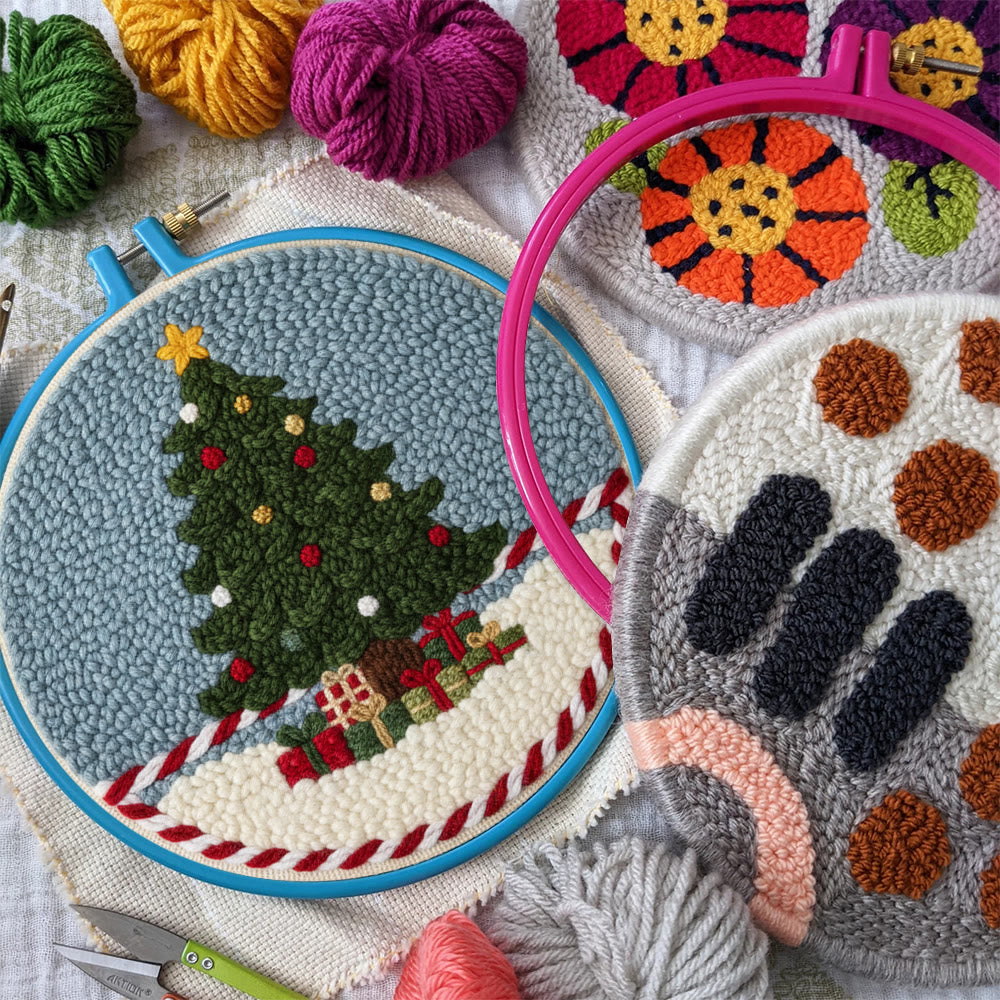 Festive Christmas Tree Punch Needle Kit – Beginner-Friendly Project | Cheerful Holiday Accent - image 9