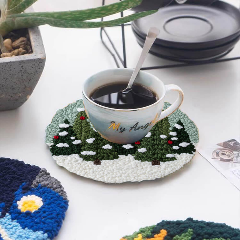 Snowy Pine Grove Punch Needle Kit – Gift for Her | Home Hanging Decor - image 4