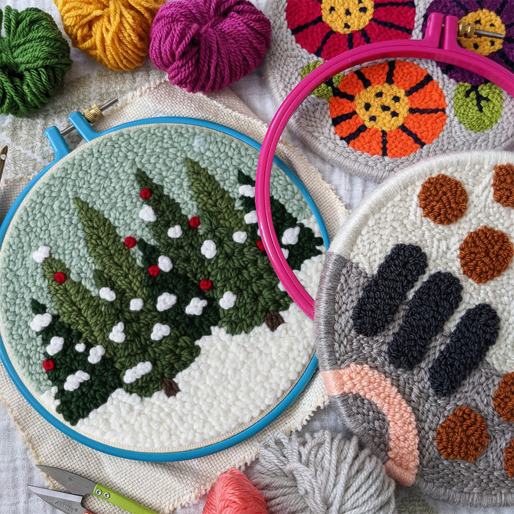 Snowy Pine Grove Punch Needle Kit – Gift for Her | Home Hanging Decor - image 9
