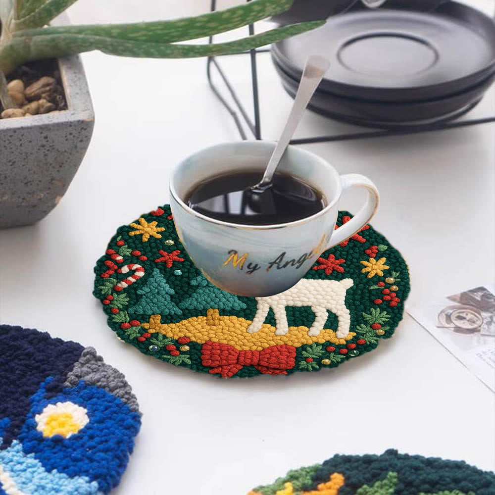 Jolly White Reindeer Christmas Punch Needle Kit – Exquisite Decor Piece | Ideal Gift For Her - image 4