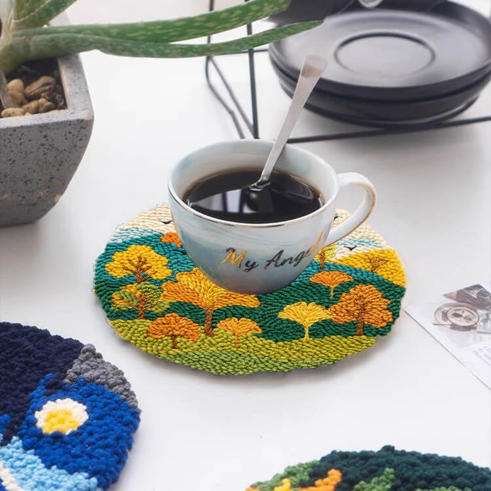 Autumnal Colorful Woods Punch Needle Kit – Easy Diy Creation | Delightful Art Gift - image 4