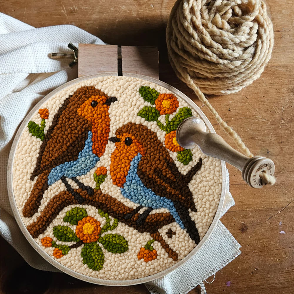 Twin Songbirds Floral Branch Punch Needle Kit – Diy Hand Embroidery | Elegant Home Decor Accent - image 8