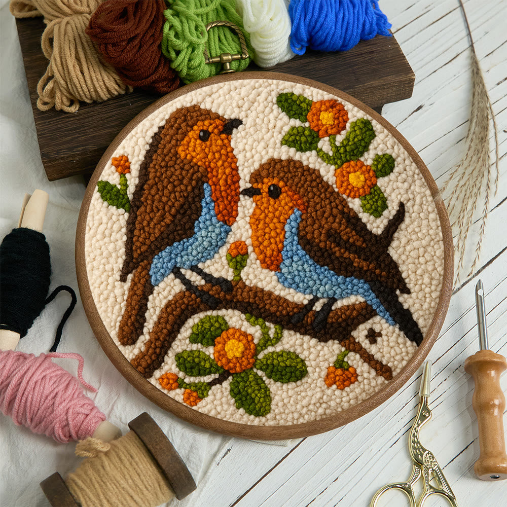 Twin Songbirds Floral Branch Punch Needle Kit – Diy Hand Embroidery | Elegant Home Decor Accent - image 10