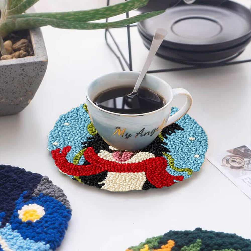 Winter Adorned Puppy Punch Needle Kit – Easy Beginner Artisanal Piece | Cute Decor Hanging - image 4