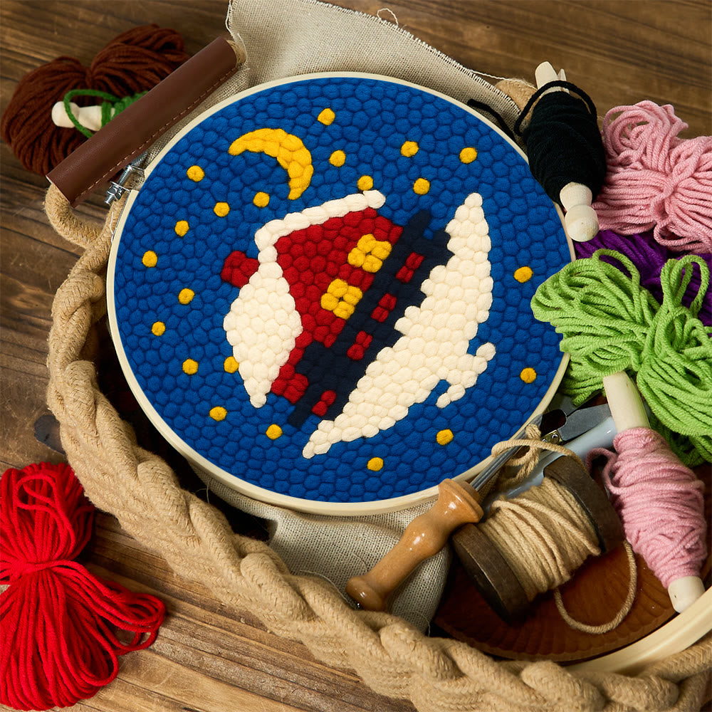 Starry Winter Snow Cottage Punch Needle – Embroidery Craft Kit | Charming Winter Gift - image 11