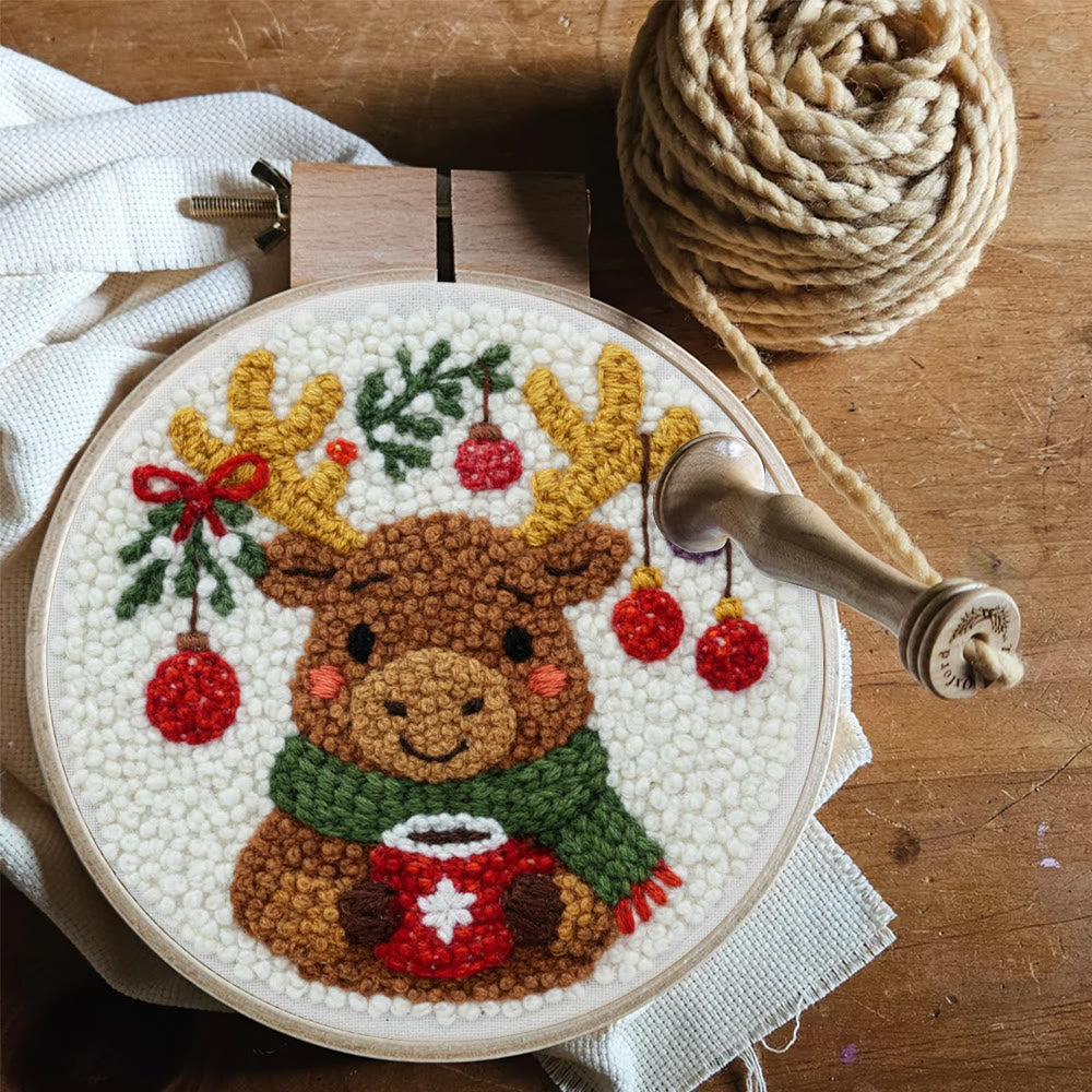 Cozy Christmas Moose Punch Needle – Embroidery Craft Set | Warm Winter Decor - image 7