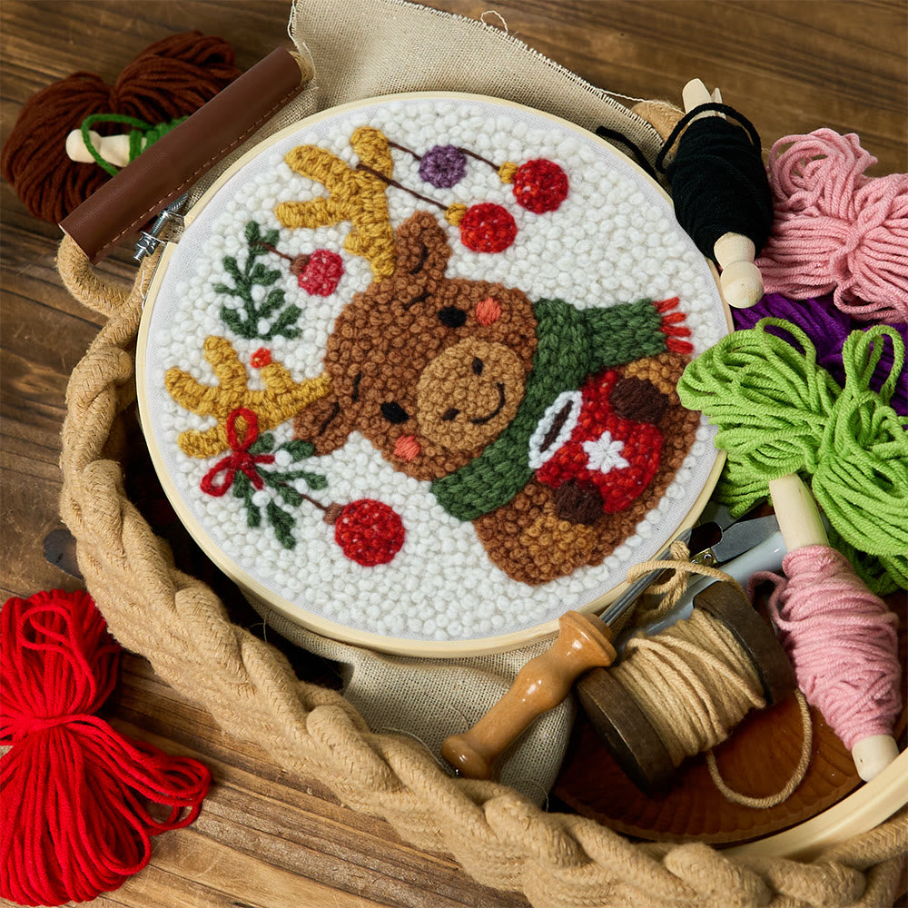 Cozy Christmas Moose Punch Needle – Embroidery Craft Set | Warm Winter Decor - image 11