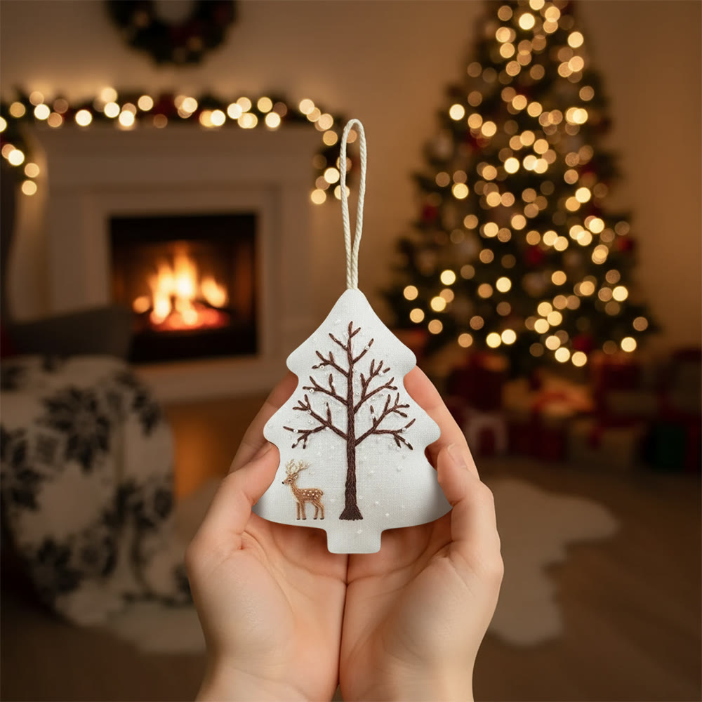 Rubbyoo Tree-shaped Embroidery Kit - Deer With Tree | Unique Winter Craft | Nice For Room Decor - image 2