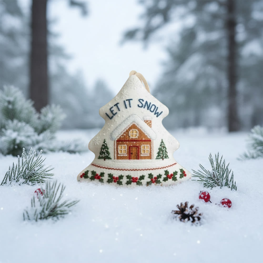 Rubbyoo Tree-shaped Embroidery Kit - Let It Snowy | Christmas Needle Art | Perfect Handmade Gift - image 9