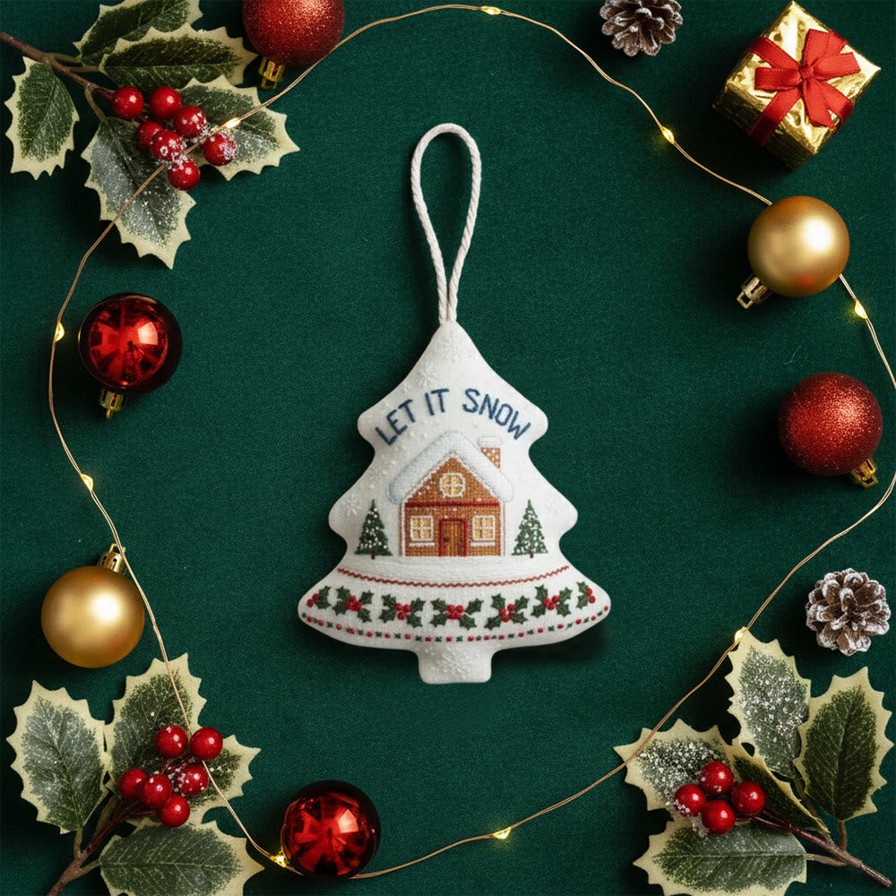 Rubbyoo Tree-shaped Embroidery Kit - Let It Snowy | Christmas Needle Art | Perfect Handmade Gift - image 8