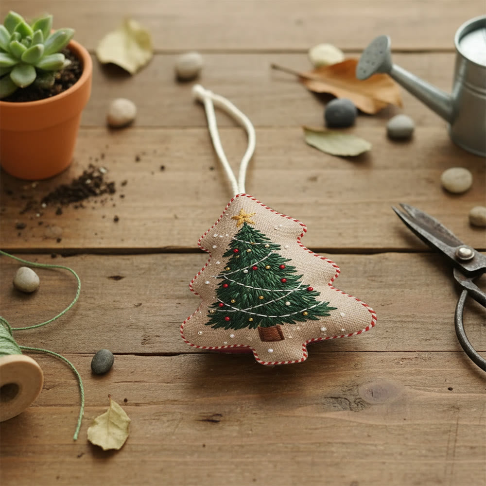 Rubbyoo Tree-shaped Embroidery Kit - Classic Christmas Tree | Diy Project For Beginners | Ideal For Cozy Home Decor - image 2