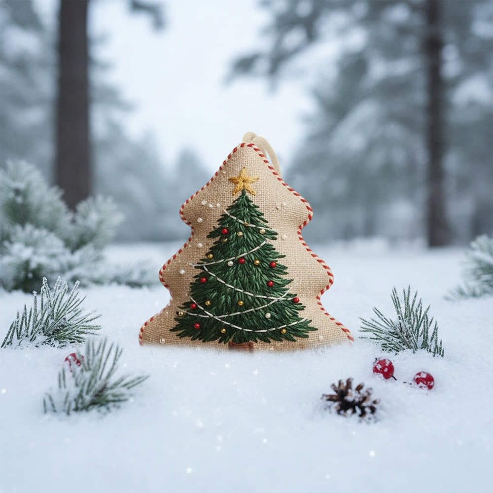 Rubbyoo Tree-shaped Embroidery Kit - Classic Christmas Tree | Diy Project For Beginners | Ideal For Cozy Home Decor - image 4