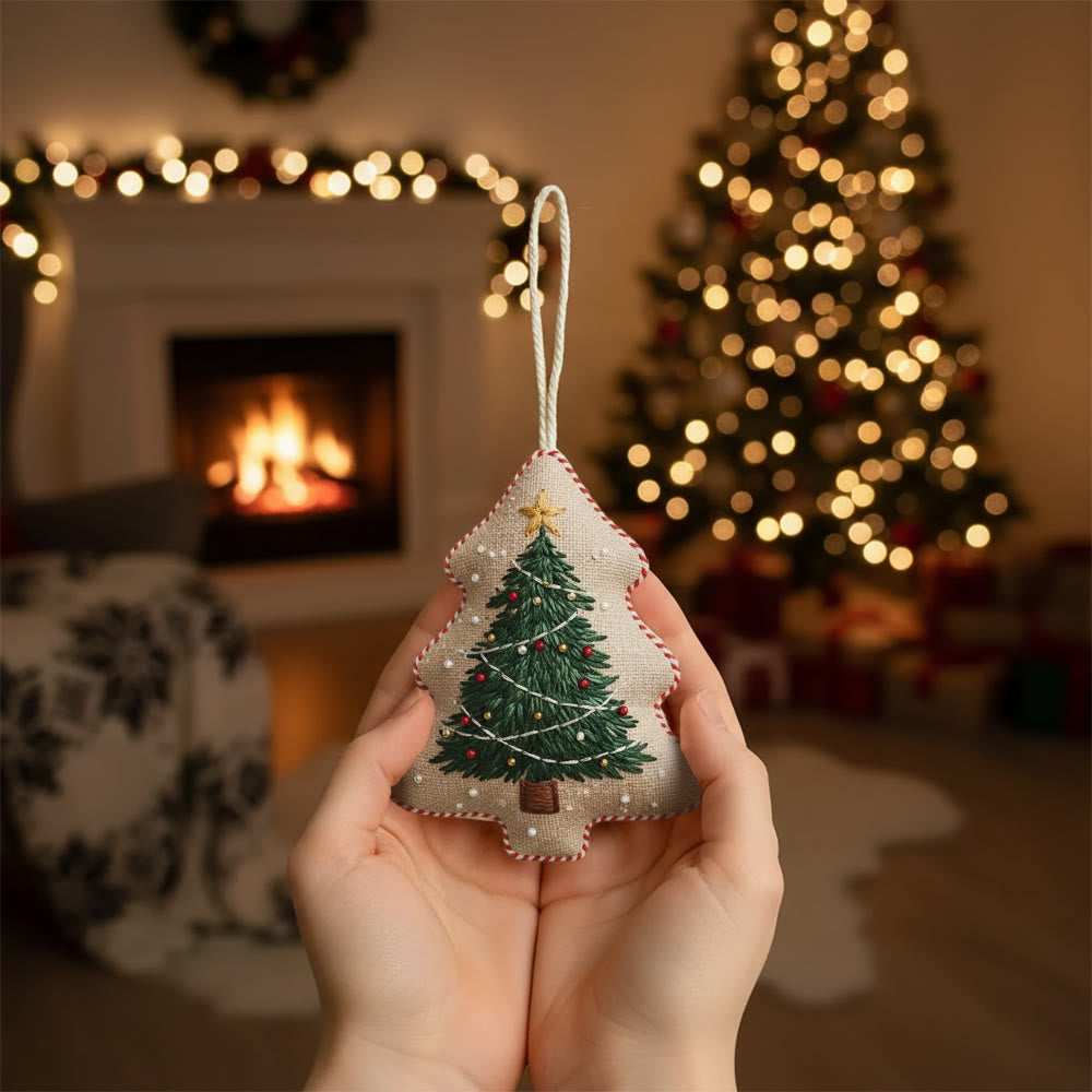 Rubbyoo Tree-shaped Embroidery Kit - Classic Christmas Tree | Diy Project For Beginners | Ideal For Cozy Home Decor - image 3