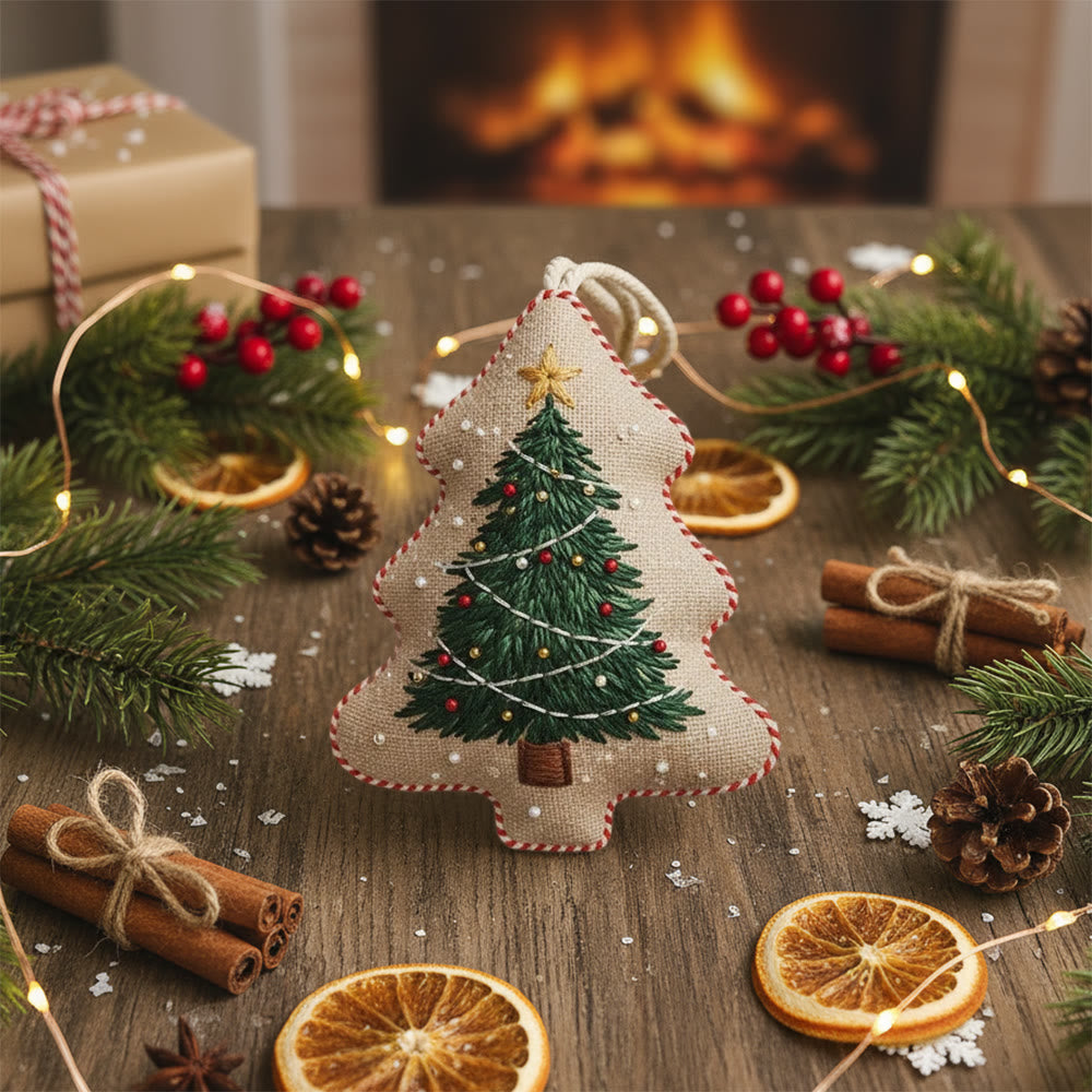 Rubbyoo Tree-shaped Embroidery Kit - Classic Christmas Tree | Diy Project For Beginners | Ideal For Cozy Home Decor - image 7