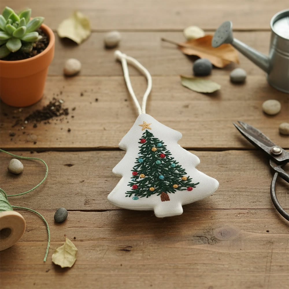 Rubbyoo Tree-shaped Embroidery Kit - Colorful Christmas Lights | Fun Crafting Experience | Brings Joy To Your Tree - image 3