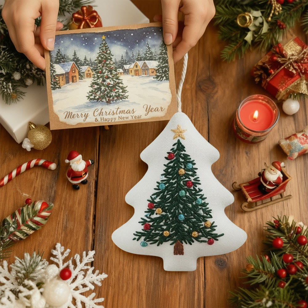 Rubbyoo Tree-shaped Embroidery Kit - Colorful Christmas Lights | Fun Crafting Experience | Brings Joy To Your Tree - image 9