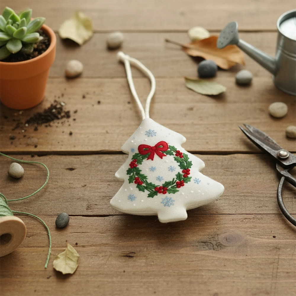 Rubbyoo Tree-shaped Embroidery Kit - Christmas Wreath | Personalized Stitch Art | Diy Wall Hanging  - image 7