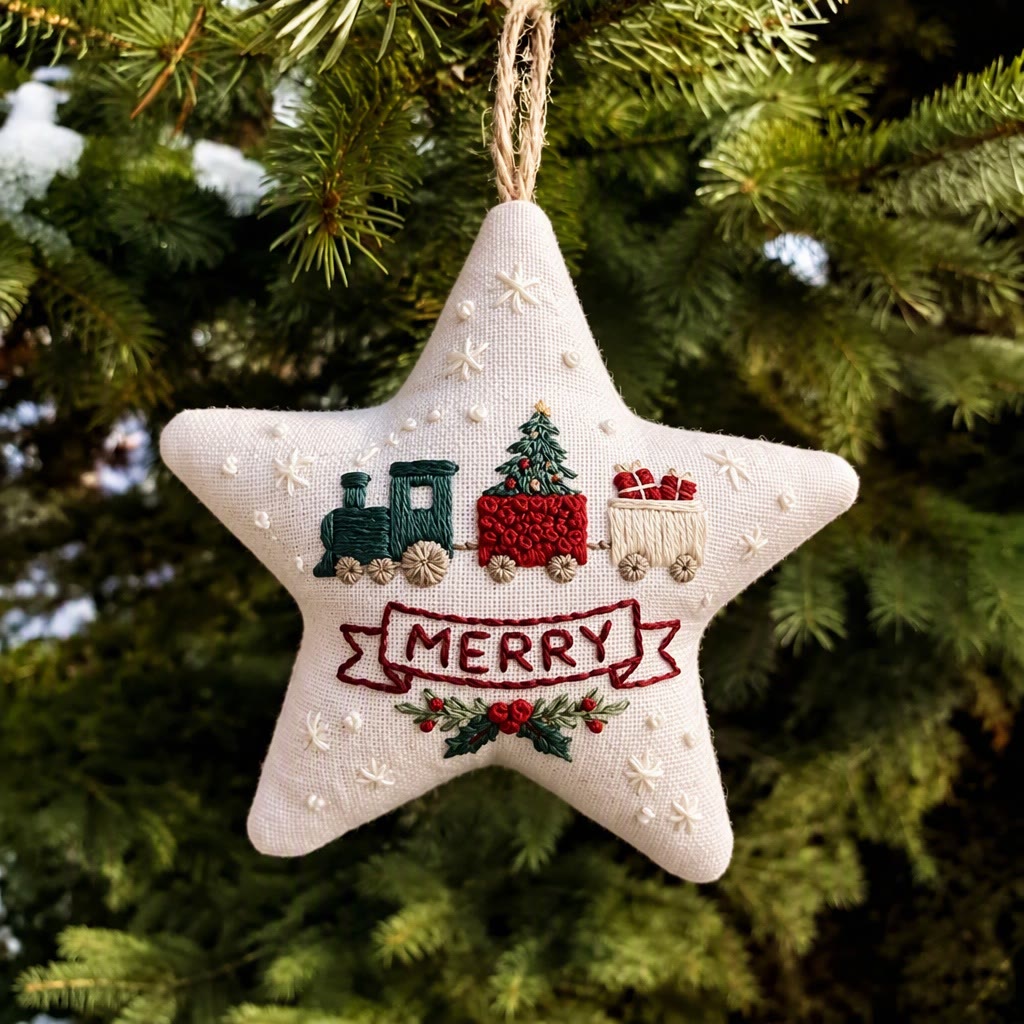 Rubbyoo Star Embroidery Kit - Vintage Christmas Train | Thoughtful Fes ...
